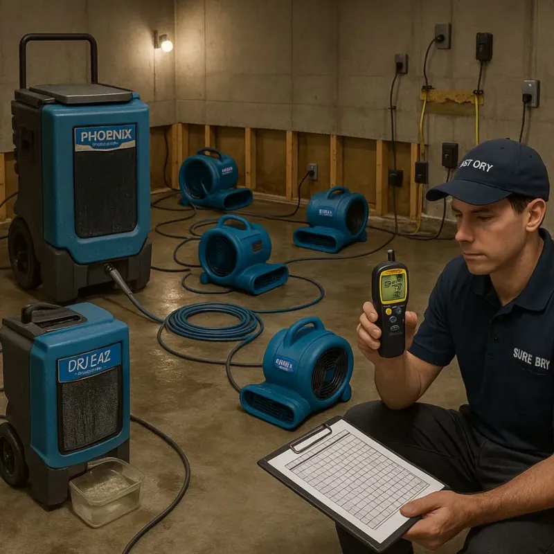 Structural Drying and Dehumidification process in Hollandale, MS